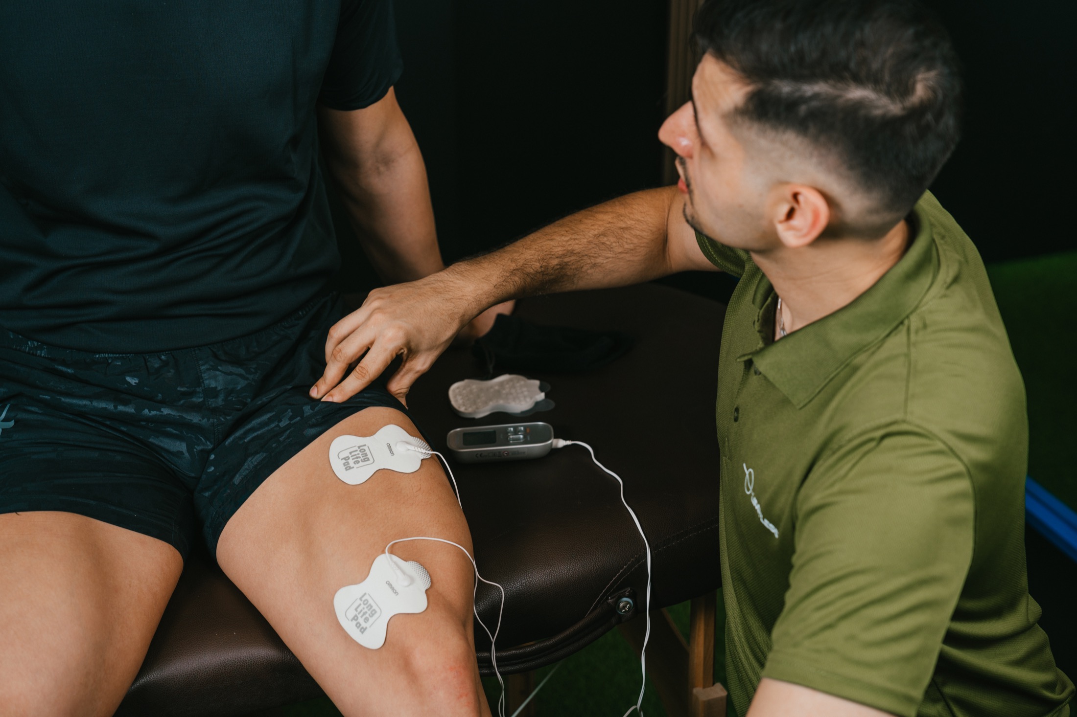 Physiotherapy session with therapist and client