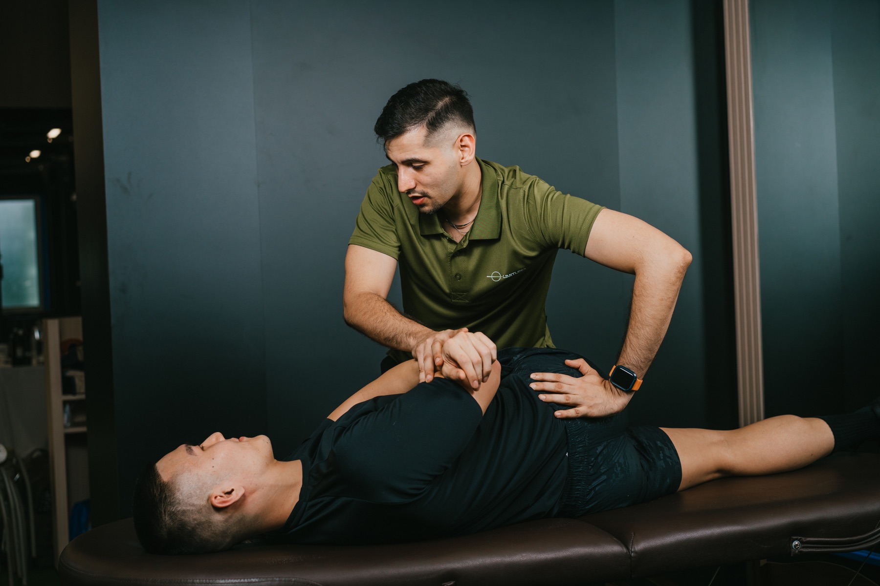 Sports massage treatment in progress